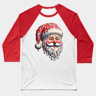 Surreal Melting Santa Baseball T-Shirt